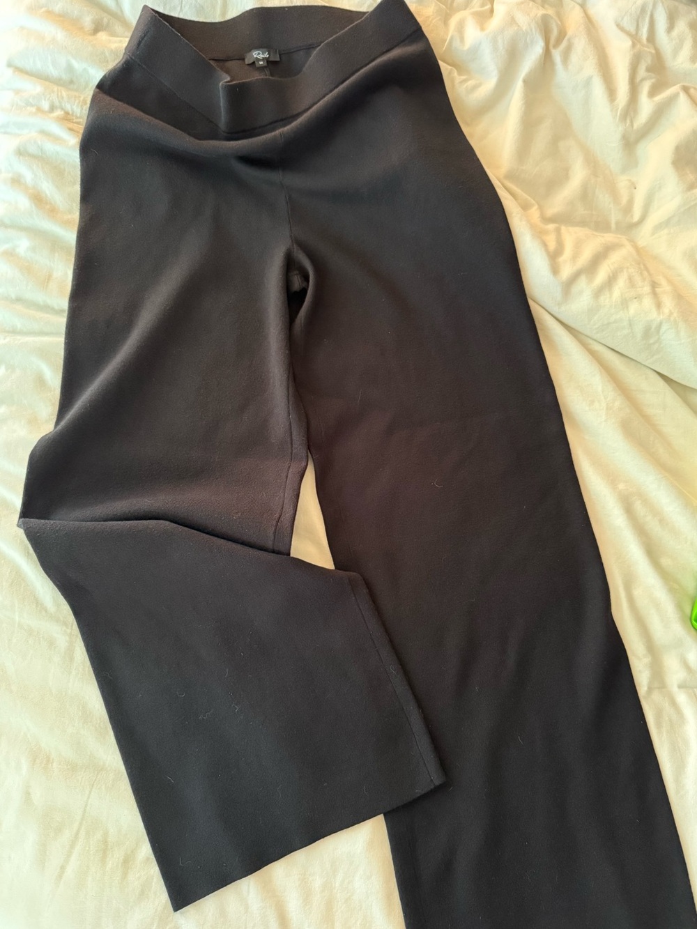Rails Krista cozy wide-leg knit pants, size M, black